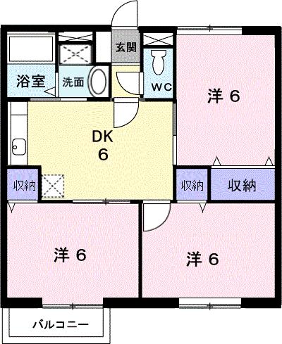 尾道市美ノ郷町三成のアパートの間取り