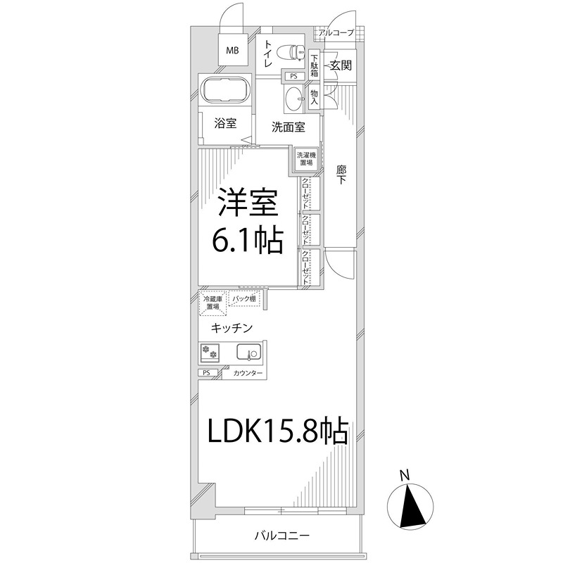 姫路市博労町のマンションの間取り