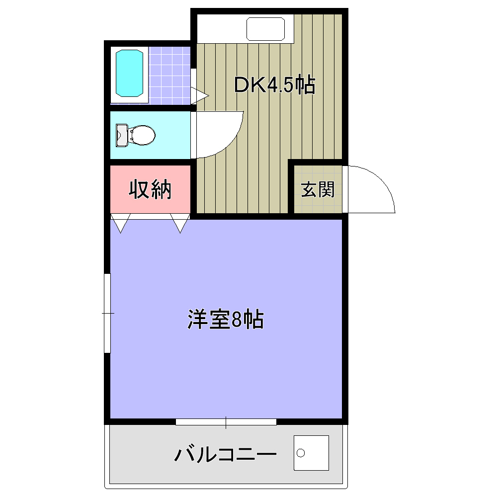 熊本市中央区新屋敷のマンションの間取り