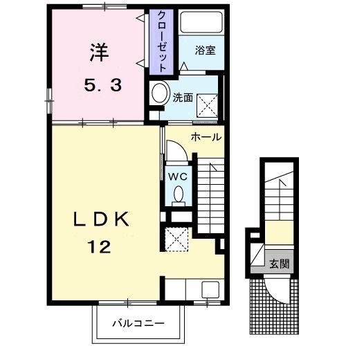 八王子市加住町のアパートの間取り