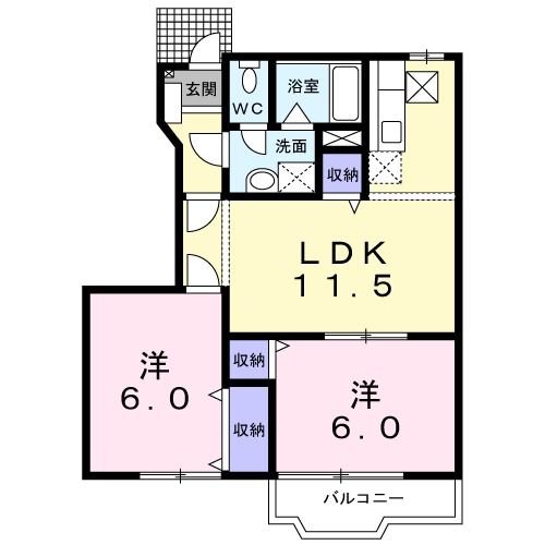 小山市駅東通りのアパートの間取り