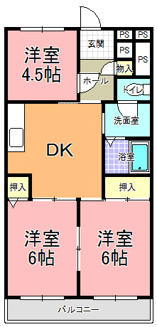 桜川マンション(103号室)の間取り