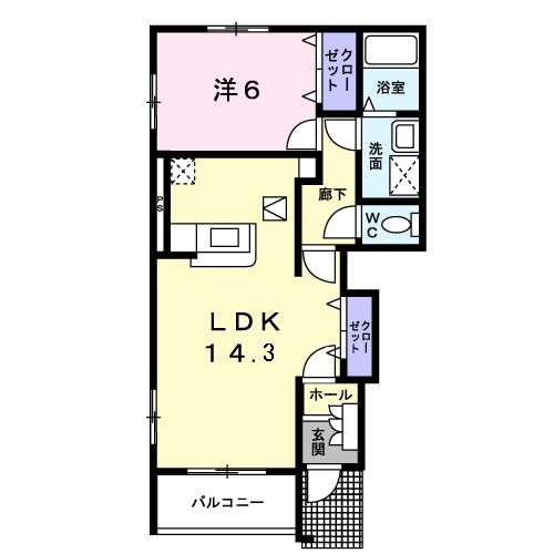 舞鶴市八反田北町のアパートの間取り