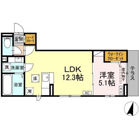 府中市日新町のアパートの間取り