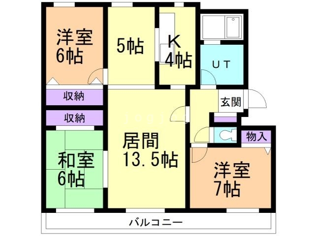 【ニュータウン若葉Ｈ棟の間取り】