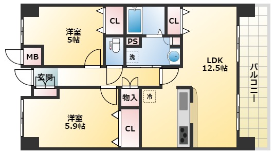 ハーヴェスト今川2番館の間取り