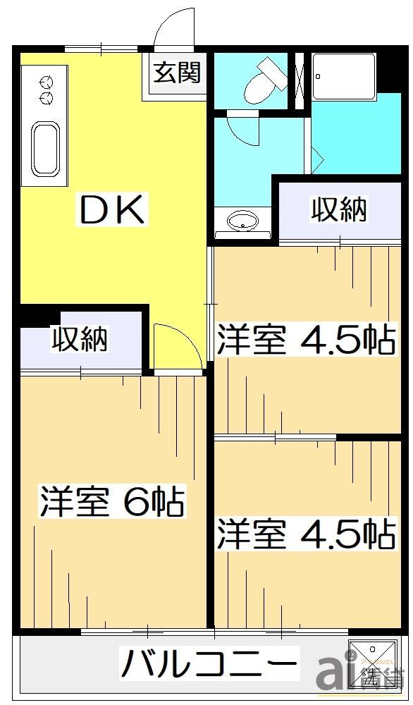 小平市仲町のマンションの間取り