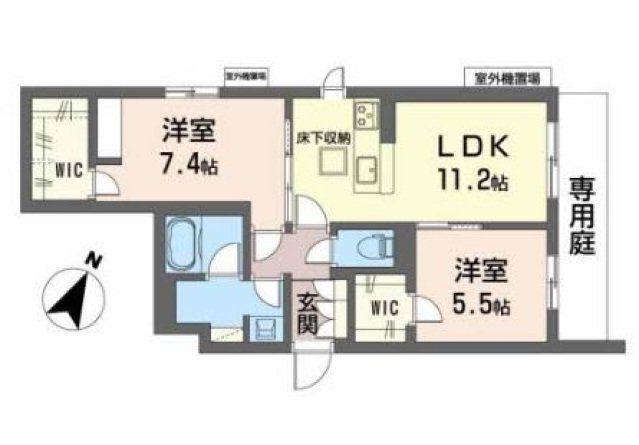 東大阪市稲田上町のマンションの間取り