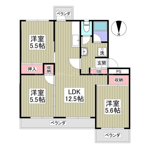 サンハイツ高井の間取り