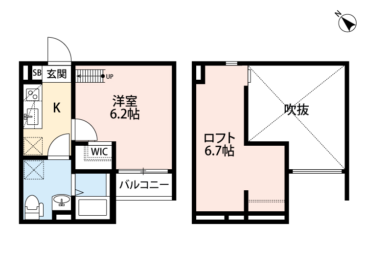 神戸市須磨区東町のアパートの間取り