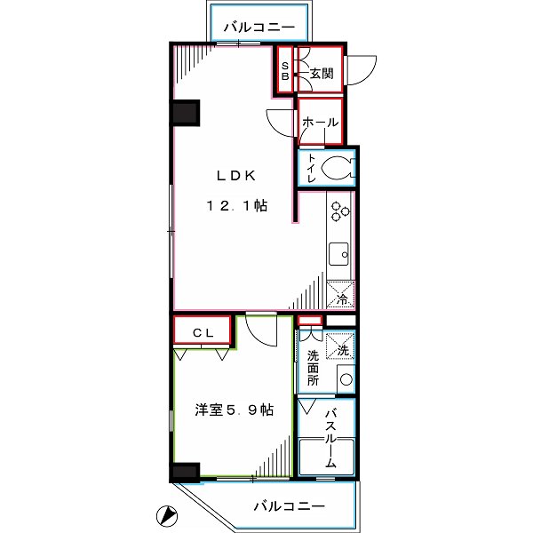 【中野区東中野のマンションの間取り】