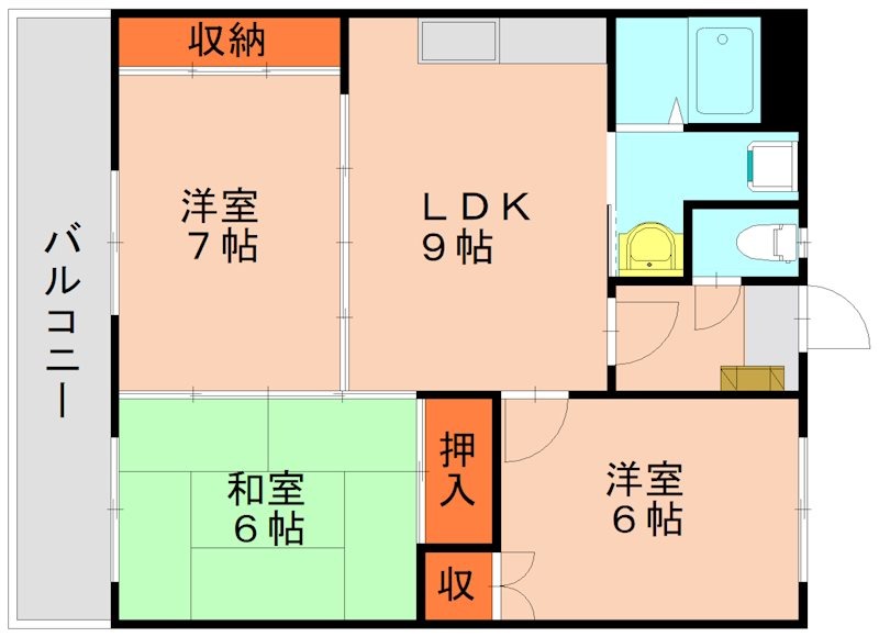 糟屋郡篠栗町中央のマンションの間取り