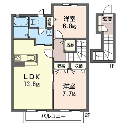 市原市姉崎西のアパートの間取り