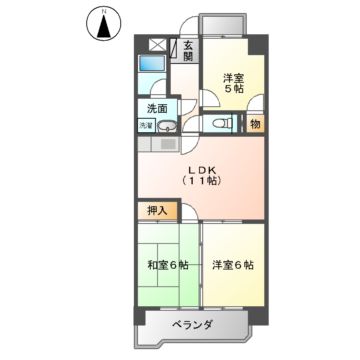 名古屋市南区汐田町のマンションの間取り