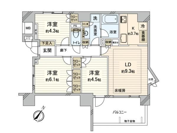 墨田区押上のマンションの間取り