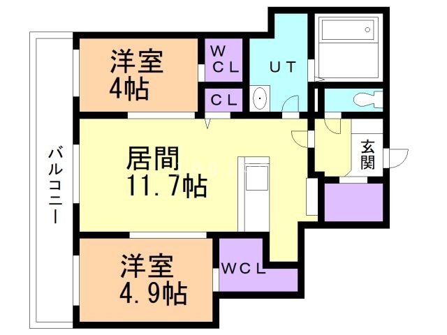 千歳市春日町のマンションの間取り