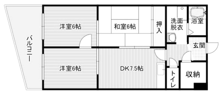 神戸市垂水区西舞子のマンションの間取り