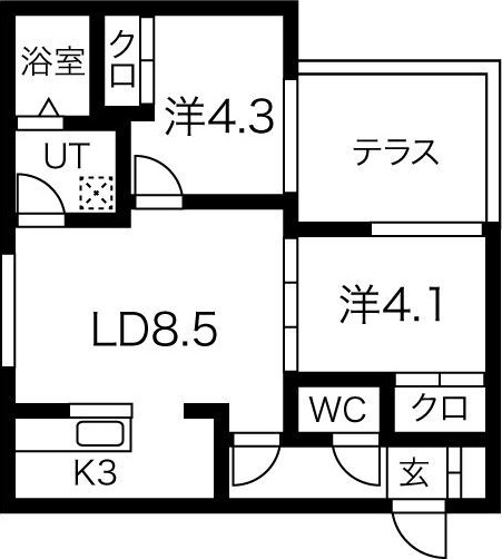 REVE平岸23(レイブ)の間取り