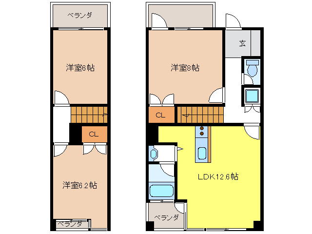 岐阜市長良のマンションの間取り