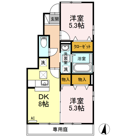 山口市小郡下郷のアパートの間取り