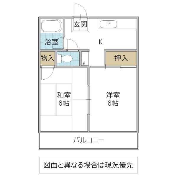 水戸市笠原町のアパートの間取り