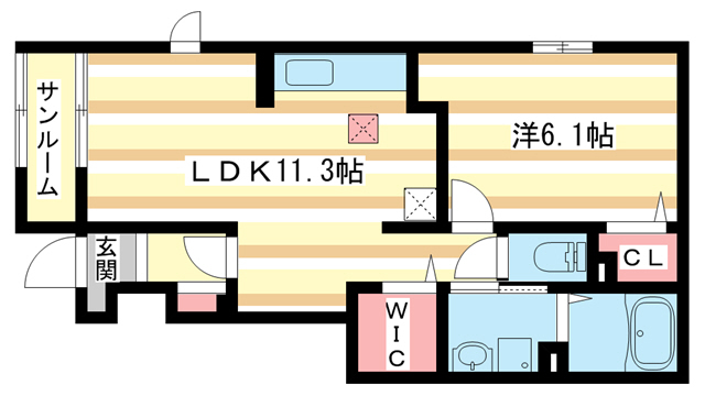 相楽郡精華町大字菱田のアパートの間取り