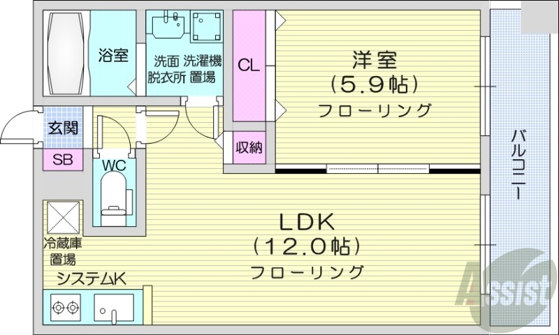 グランカーサ南13条の間取り