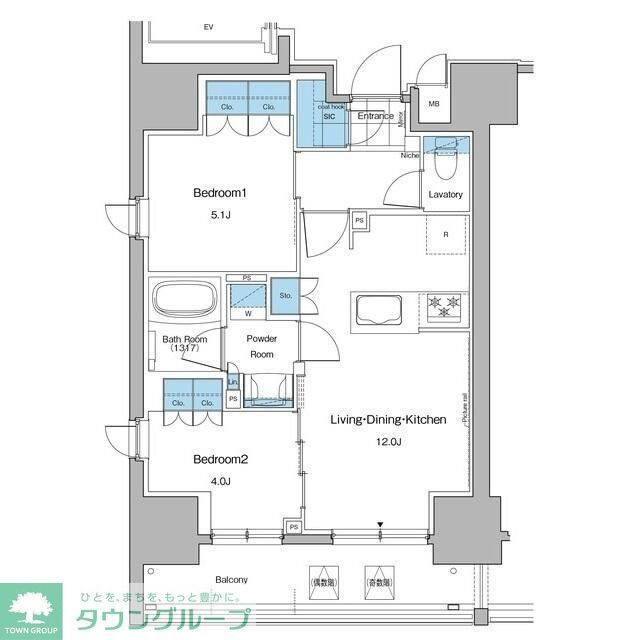 台東区台東のマンションの間取り