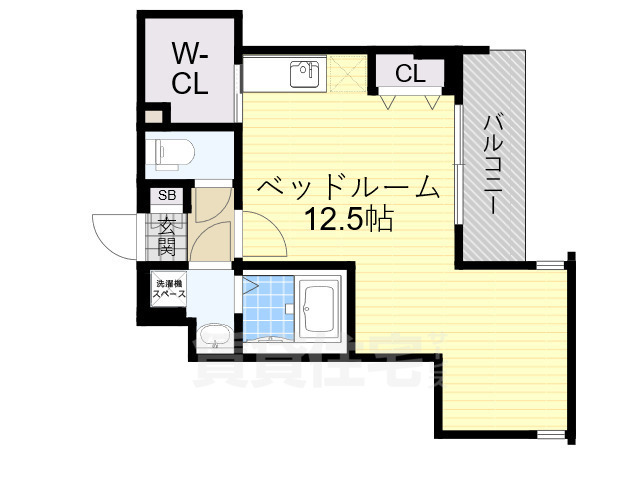 大阪市西区南堀江のマンションの間取り