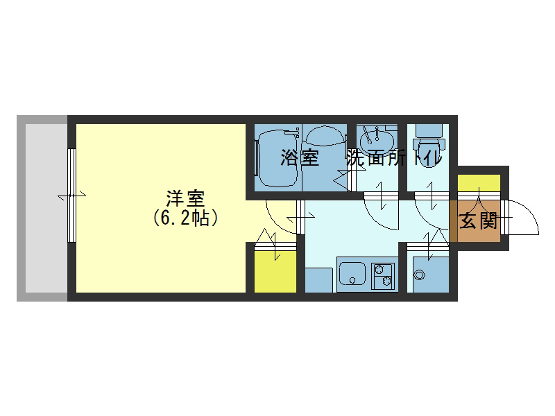 【大阪市天王寺区空堀町のマンションの間取り】