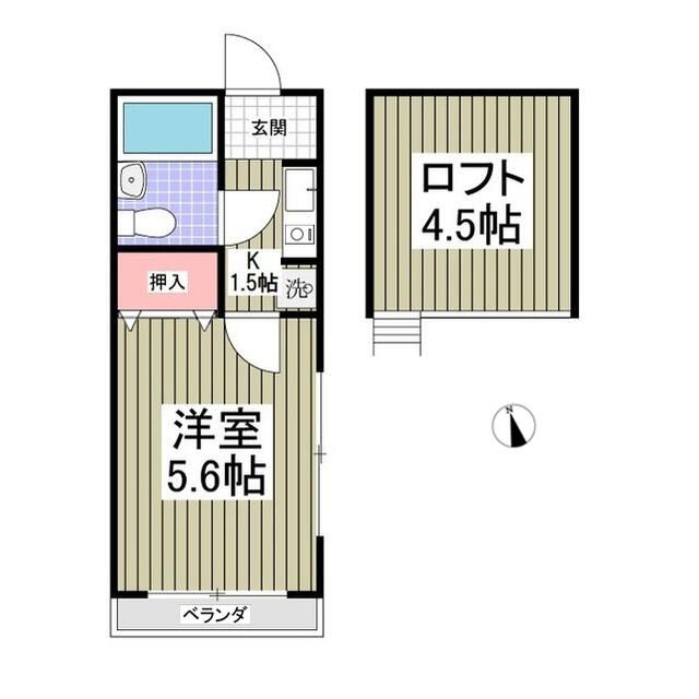 入間郡越生町越生東のアパートの間取り