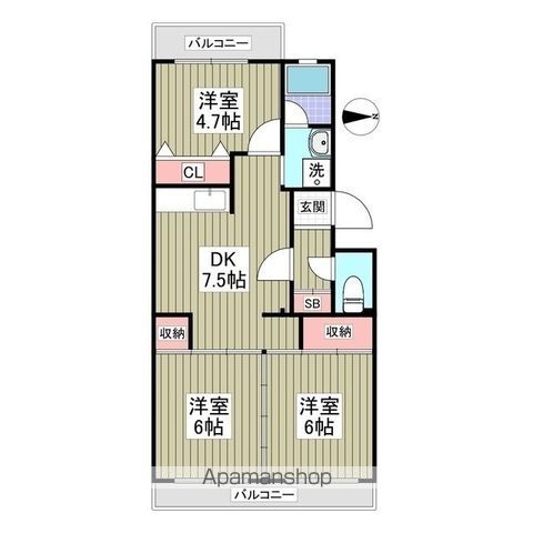 セジュールマンションの間取り写真