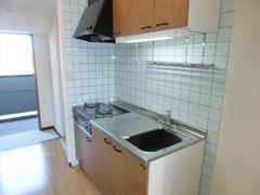 キッチン　ガスコンロ2口でお料理も楽しく♪