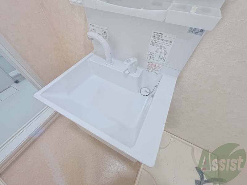 洗面設備　独立洗面台です。シャワータイプなので使い勝手が良さそうですね