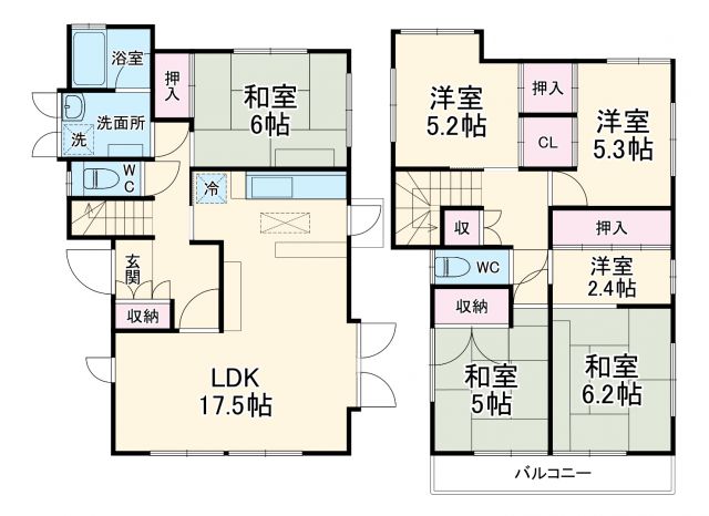 ＪＲ相模線 入谷駅 徒歩13分 2階建 築37年の間取り写真
