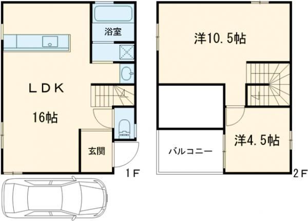 ＪＲ阪和線 東岸和田駅 徒歩16分 2階建 築2年の間取り写真