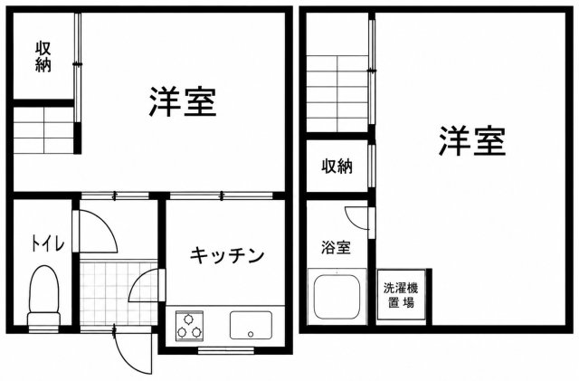 ＪＲ阪和線 鶴ケ丘駅 徒歩7分 2階建 築84年の間取り写真