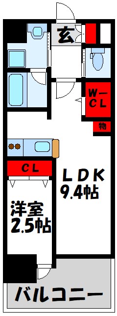 宗像市赤間のマンションの間取り