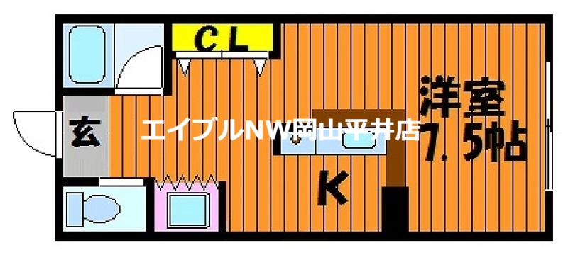 岡山市東区瀬戸町瀬戸のアパートの間取り