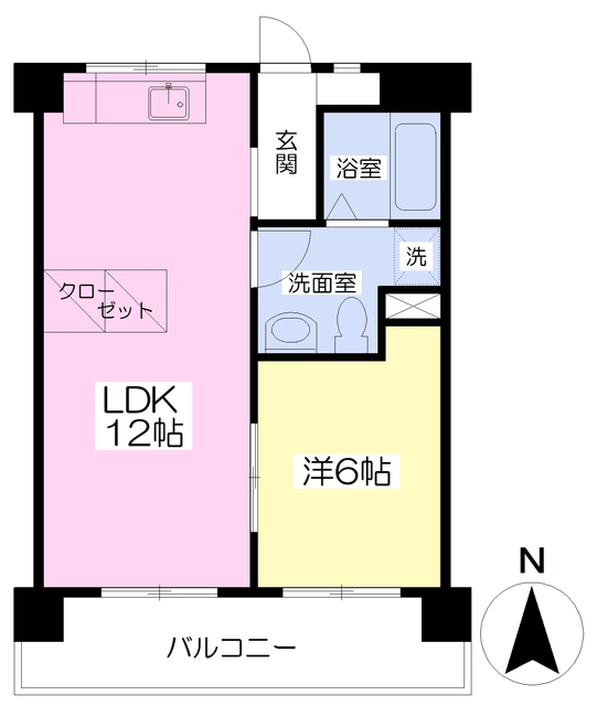 松山市谷町のマンションの間取り