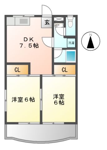 名古屋市昭和区山脇町のマンションの間取り