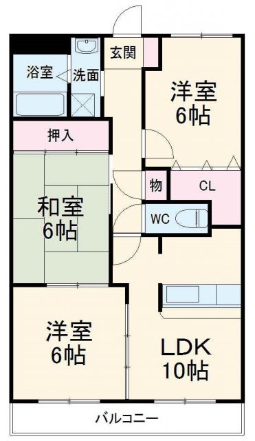 尾張旭市緑町緑ケ丘のマンションの間取り