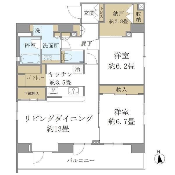 台東区東上野のマンションの間取り