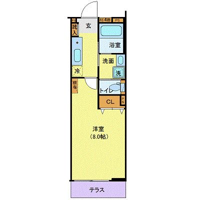 仙台市青葉区あけぼの町のアパートの間取り