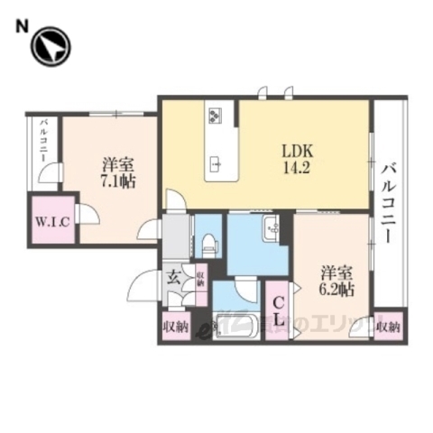 守山市勝部のマンションの間取り