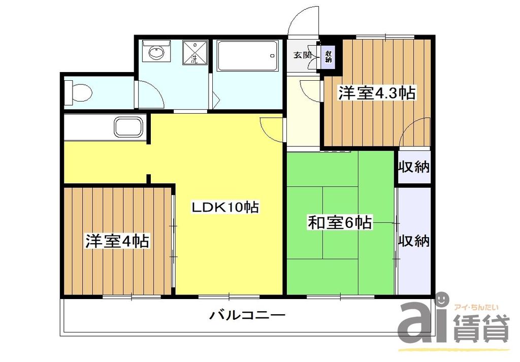 東村山市栄町のマンションの間取り