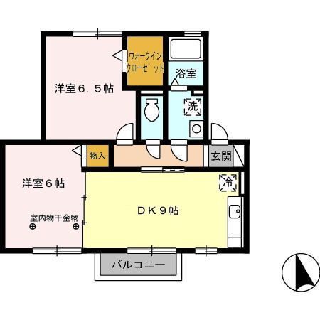 稲沢市下津片町のアパートの間取り