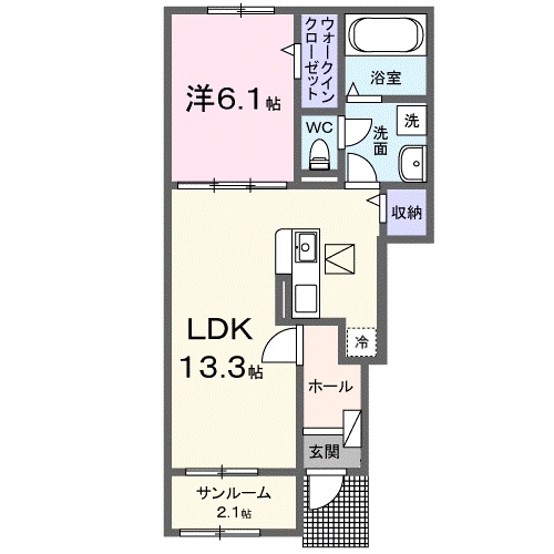 尾道市美ノ郷町三成のアパートの間取り