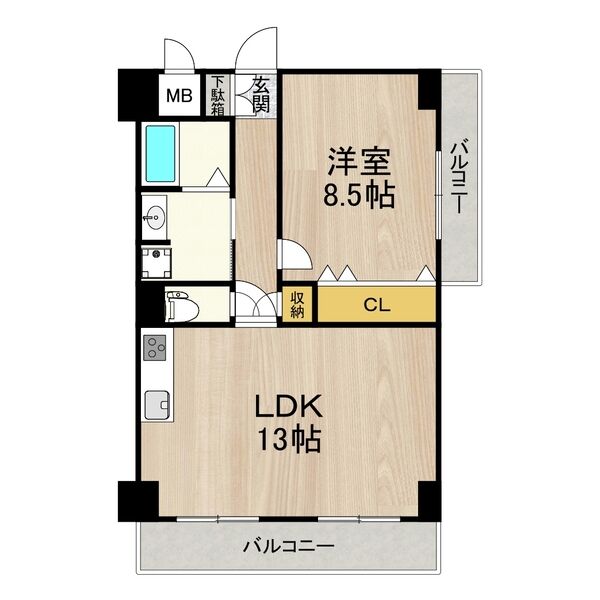 名古屋市中区金山のマンションの間取り