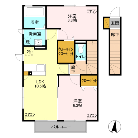 D-roomあずま町Bの間取り